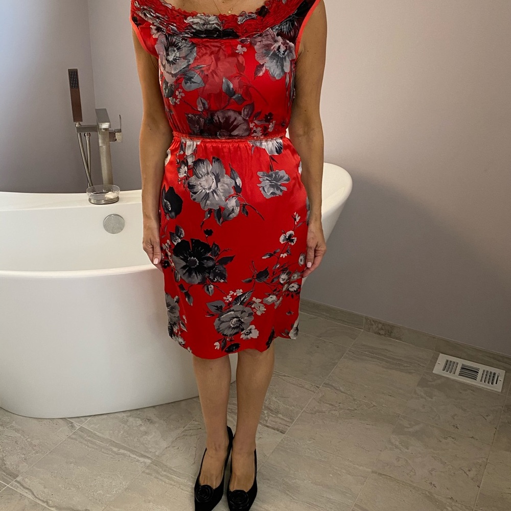 Floral red dress